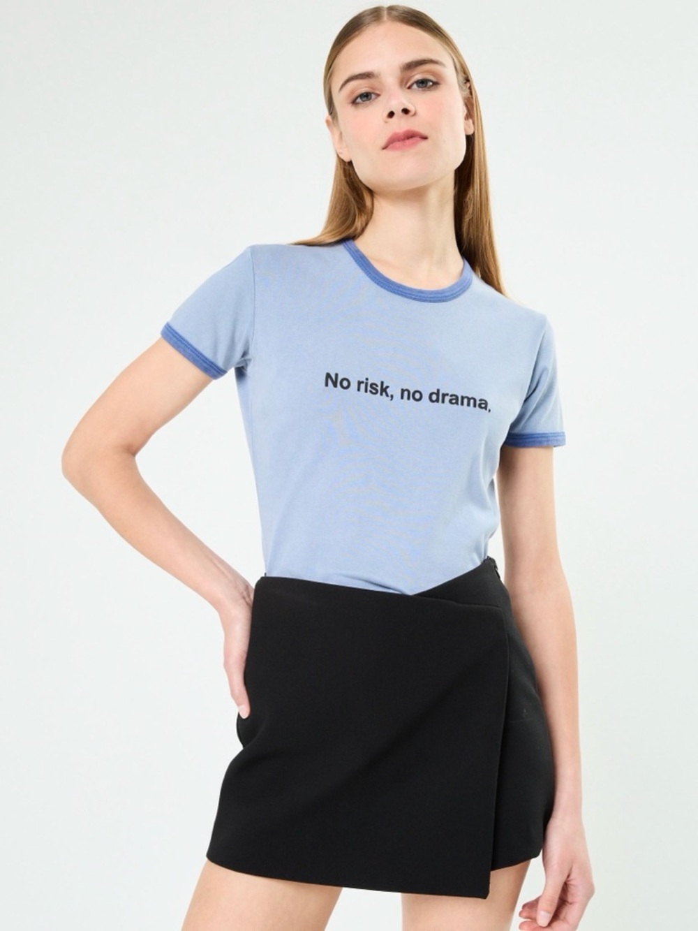 NWT The Kooples Blue No Risk Graphic Short Sleeve Tee Size XS